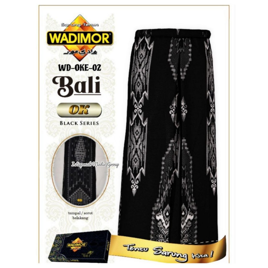Sarung Wadimor Bali OK Black Series | Sarung Batik Wadimor Lasem | Wadimor Hitam Motif Teratai
