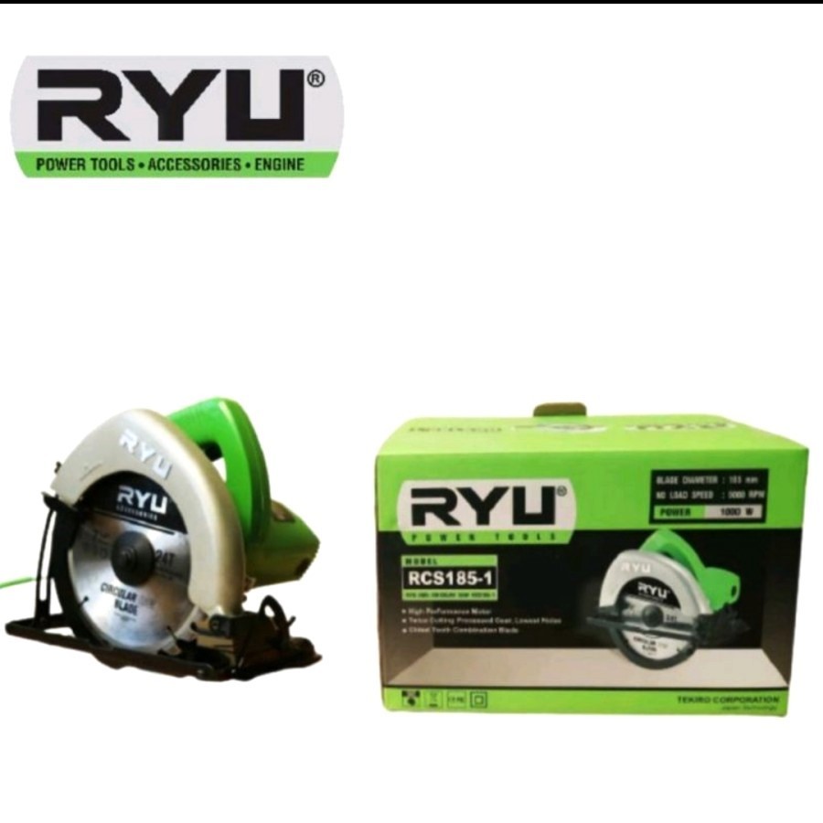 RYU MESIN GERGAJI KAYU RCS 185-1 / CIRCULAR SAW PEMOTONG KAYU 7" IN INCI