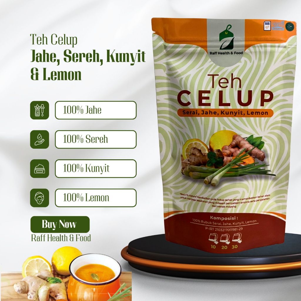 

Teh Jahe Sereh Kunyit & Lemon Isi 30 Tea Bag