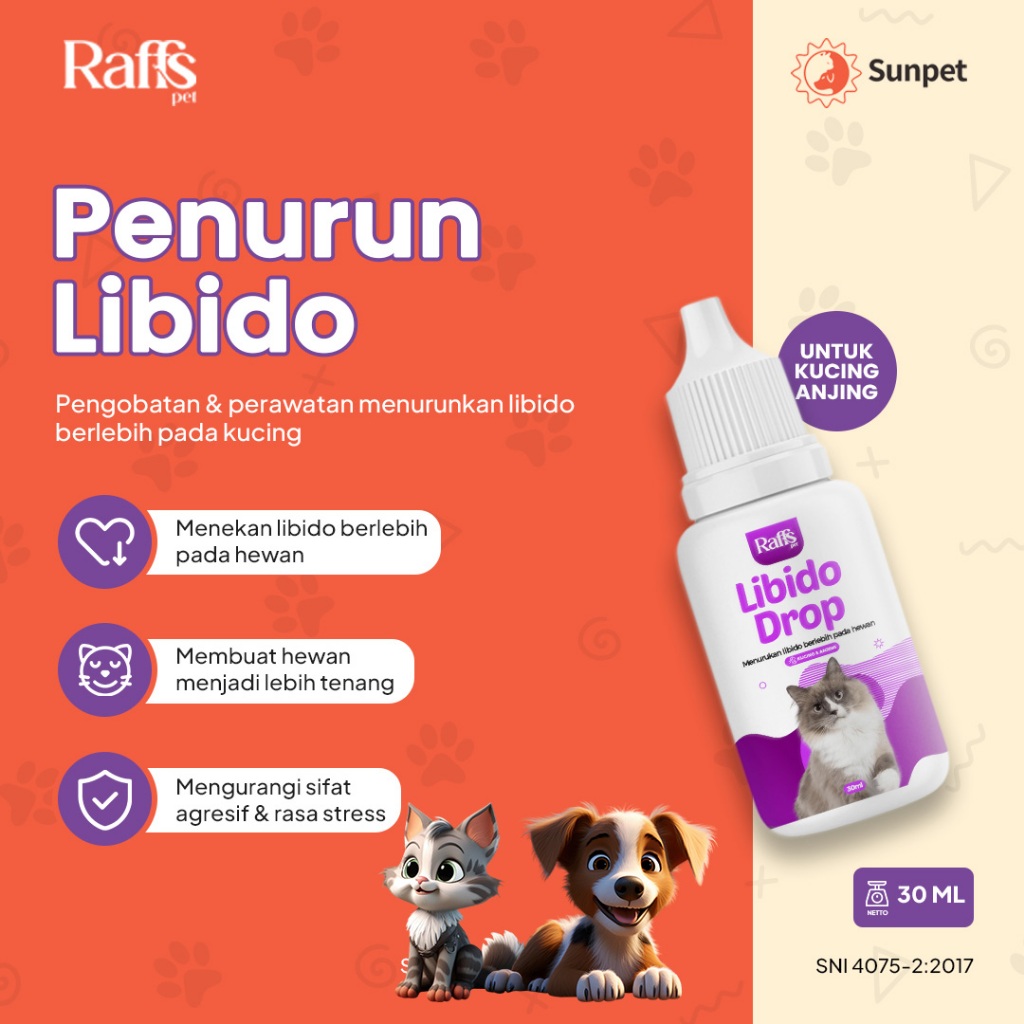 Raffs Pet Penurun Libido Kucing Anjing Libido Drop Menurunkan Libido Berlebih pada Kucing Anjing 30M