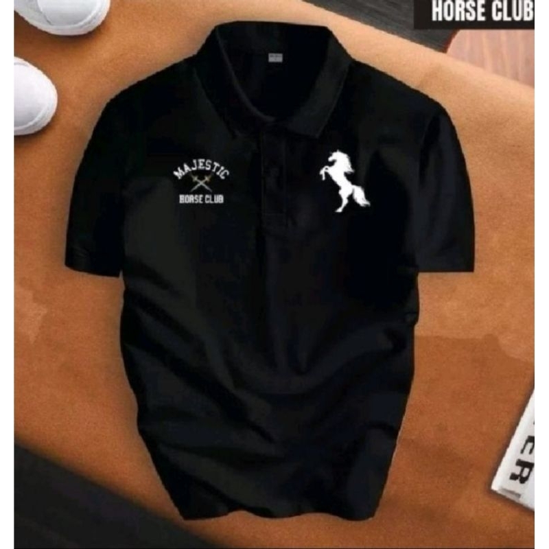 Kaos kerah pria / Kaos polo pria / Atasan pria / Kaos import pria MAJESTIC CLUB HORSE KUDA