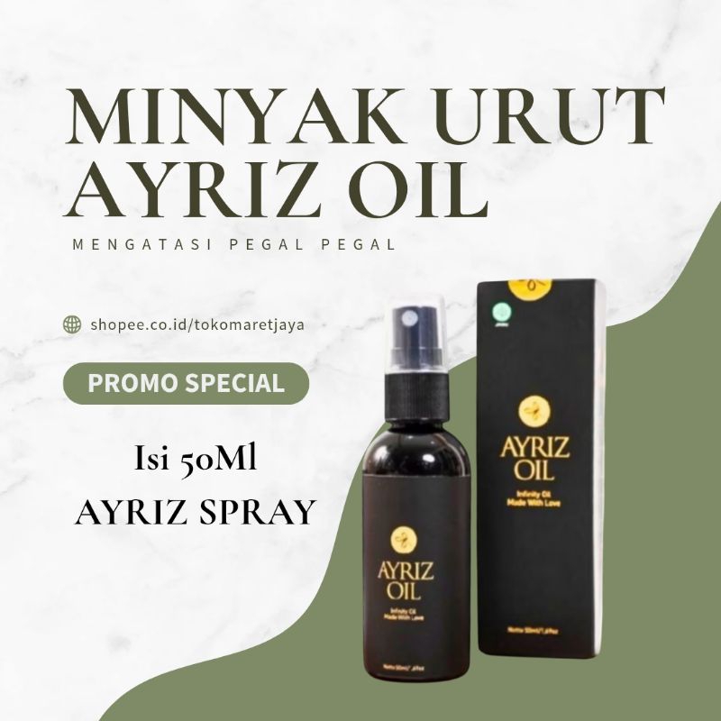 AYRIZ OIL TRAVEL SIZE 50ML MINYAK TERAPI HERBAL MINYAK TERAPI