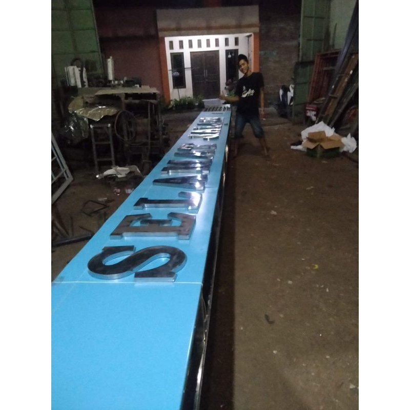 huruf timbul stainless