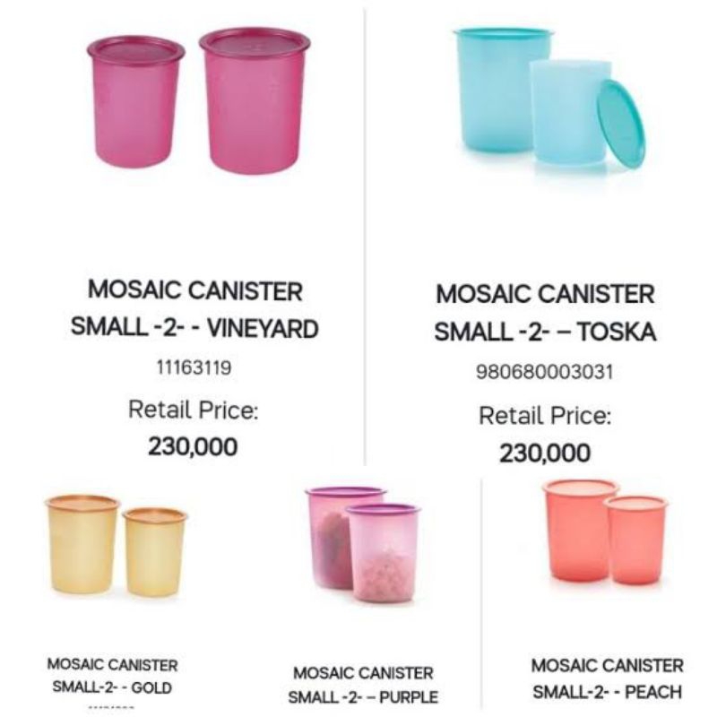 Small Mosaic Canister Tupperware