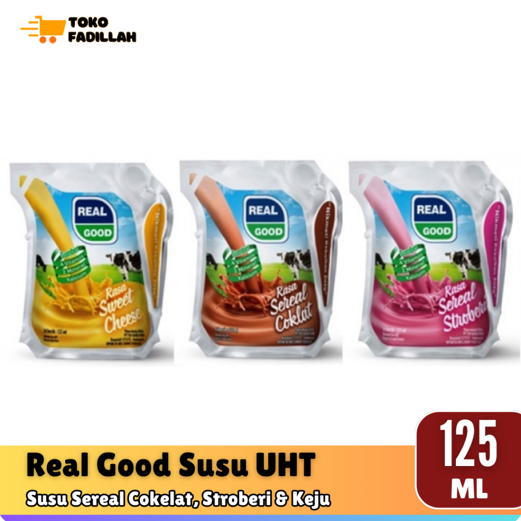 

Real Good Milk 125ml - Susu Sereal Cokelat Stroberi Keju