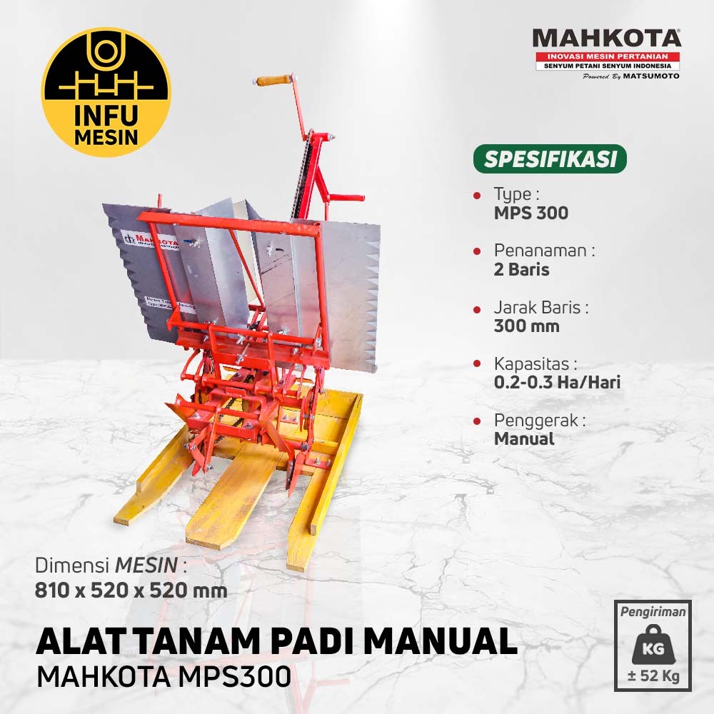 Alat Tanam Padi Manual Paddy Seeder MAHKOTA MPS300