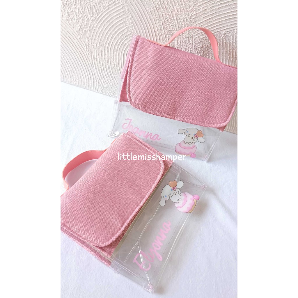 

Jade bag with mika printing canvas custom goodie bag ultah tas transparan custom made