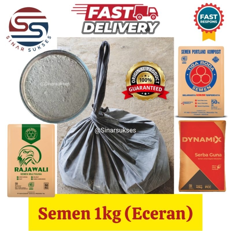 Semen 1 kg/Semen Eceran/Semen Tiga Roda/Semen Anti Bocor rembes/Semen 3 Roda/Semen Elastis Anti Boco