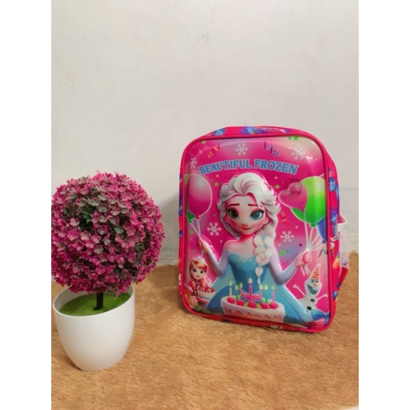 Tas Karakter Anak 3D Timbul PAUD Frozen Led Fashion