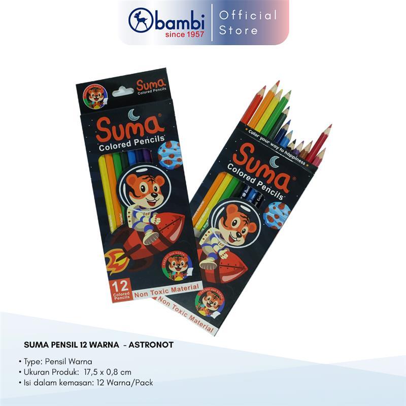 

Bambi x Suma Pensil Warna isi 12 Pcs Model Astronot Original