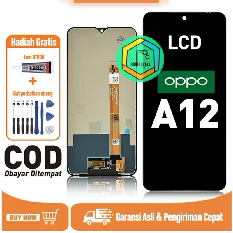 LCD OPPO A12 Original COD TOUCHSCREEN Fullset Crown Murah Compatible For Glass Touch Screen Digitize