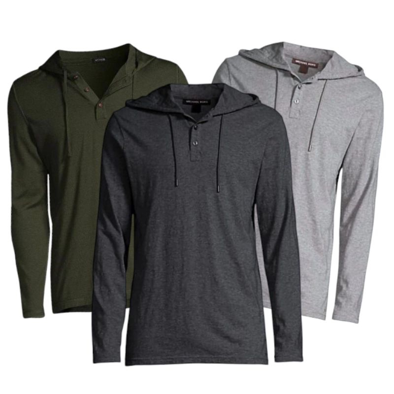 kaos kupluk lengan panjang pria