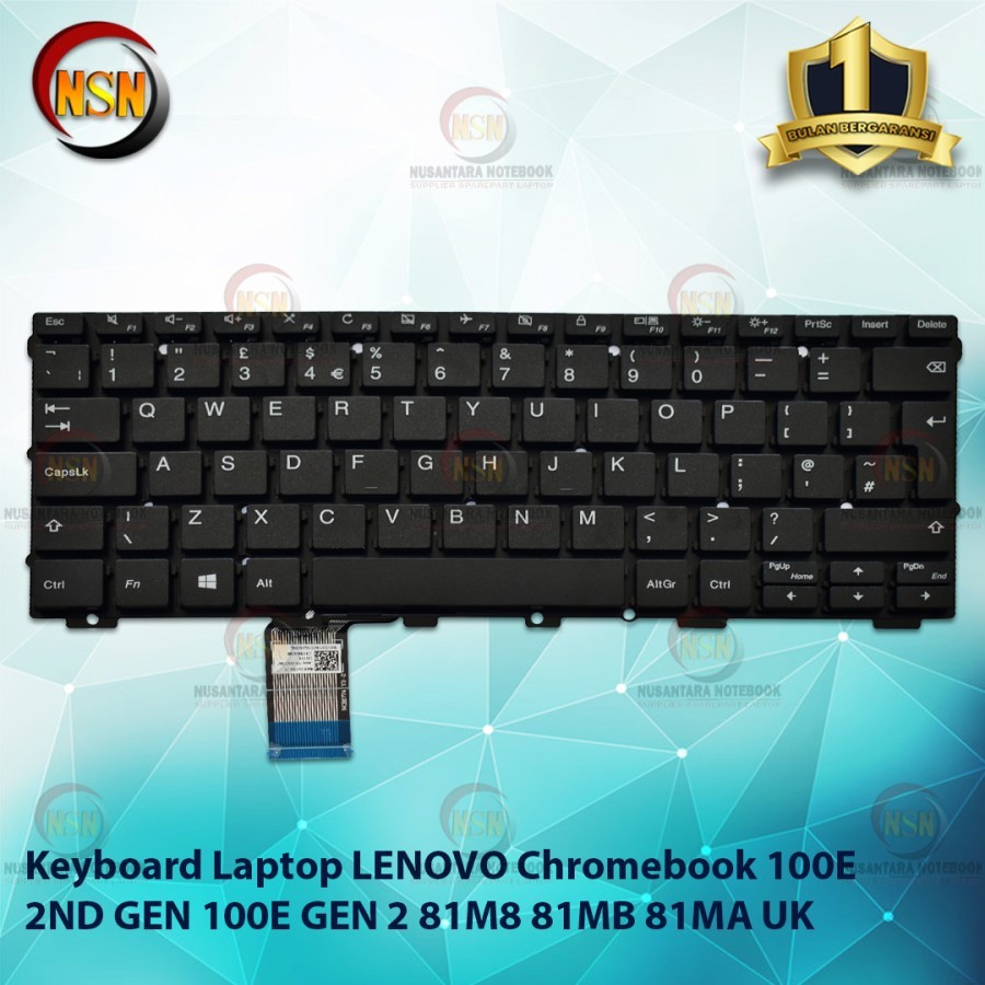 Keyboard Laptop For CHROMEBOOK 100E 2ND GEN 100E GEN 2 81M8 81MB 81MA New
