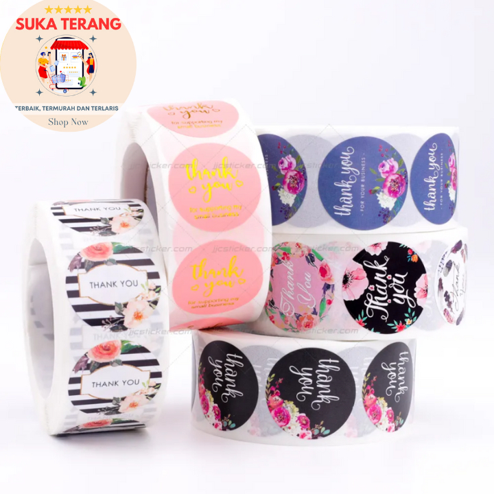 

ST Sticker Thankyou 1 Roll 500Pcs /Sticker Thank You /Sticker Amplop / Stiker Terima Kasih 500pcs