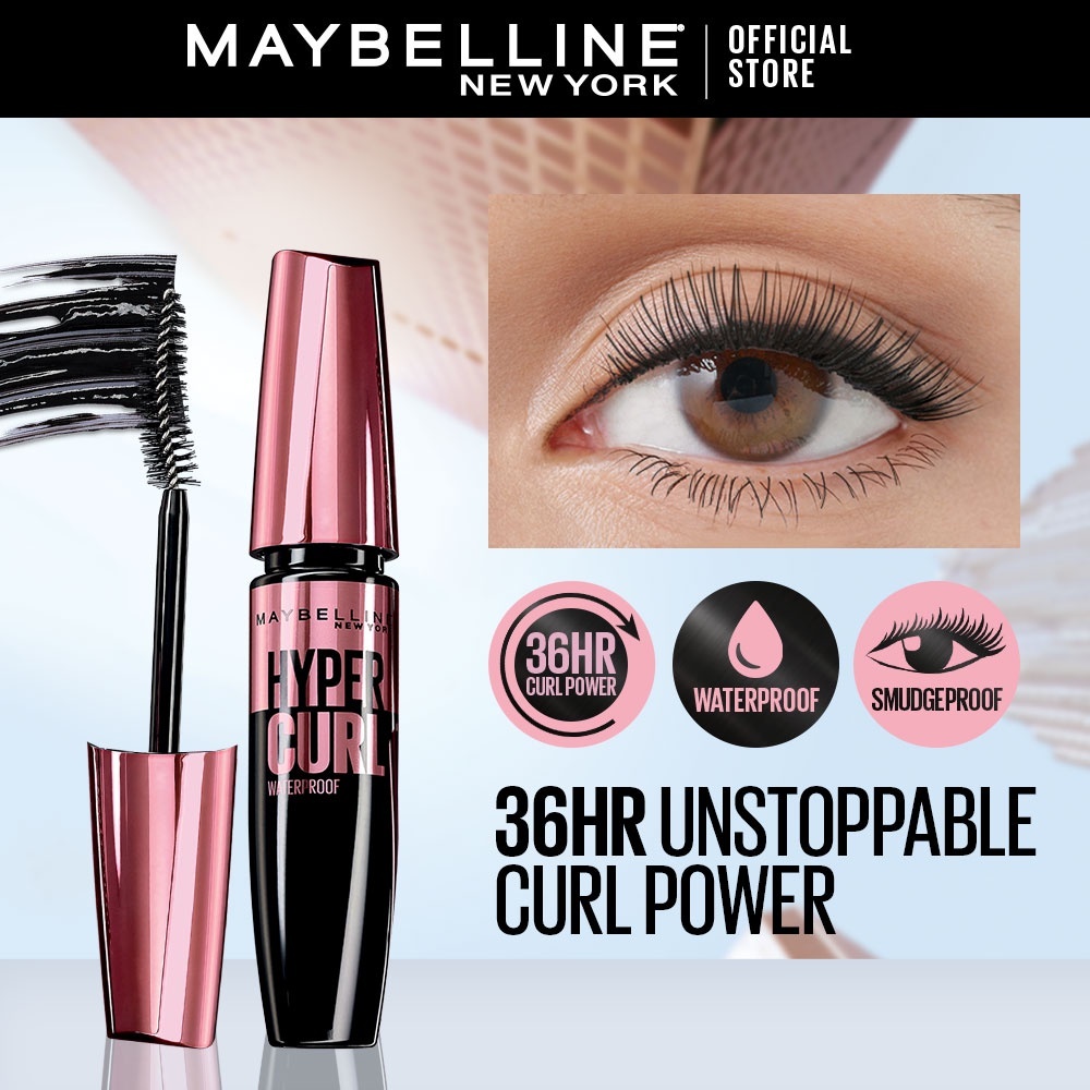 MAYBELLINE HYPERCURL MASCARA WATERPROOF//MASCARA MAYBELLINE