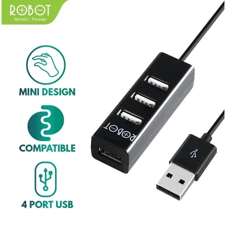 USB HUB Robot 4 Port 2.0 H140-80 Black USB HUB Robot Colokan Banyak USB Laptop Komputer PC