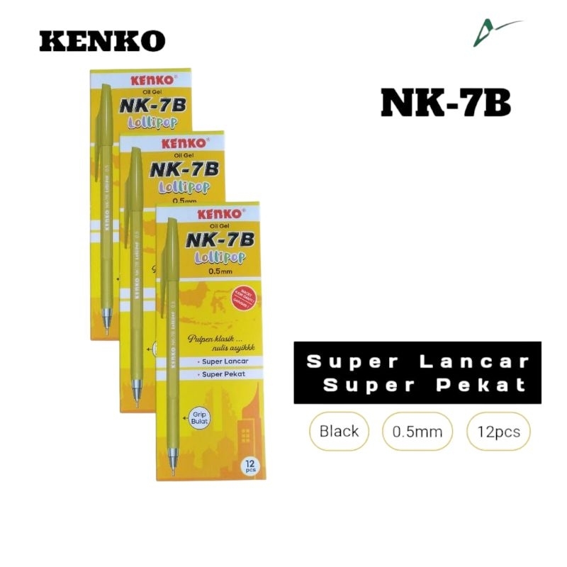

1pak 12pcs pulpen kenko lolipop hitam