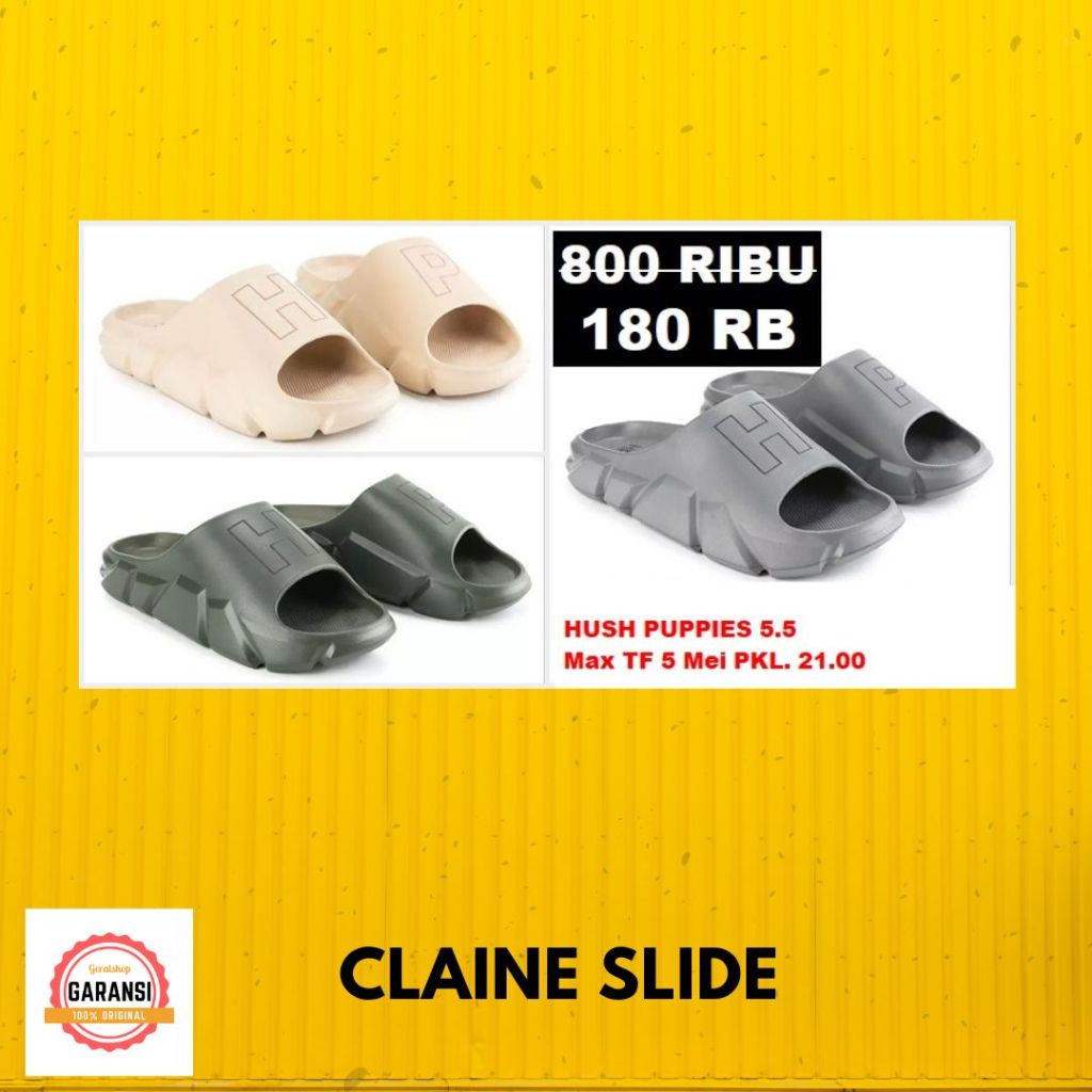 Sandal Hush Puppies pria seri CLAINE SLIDE original store 100%