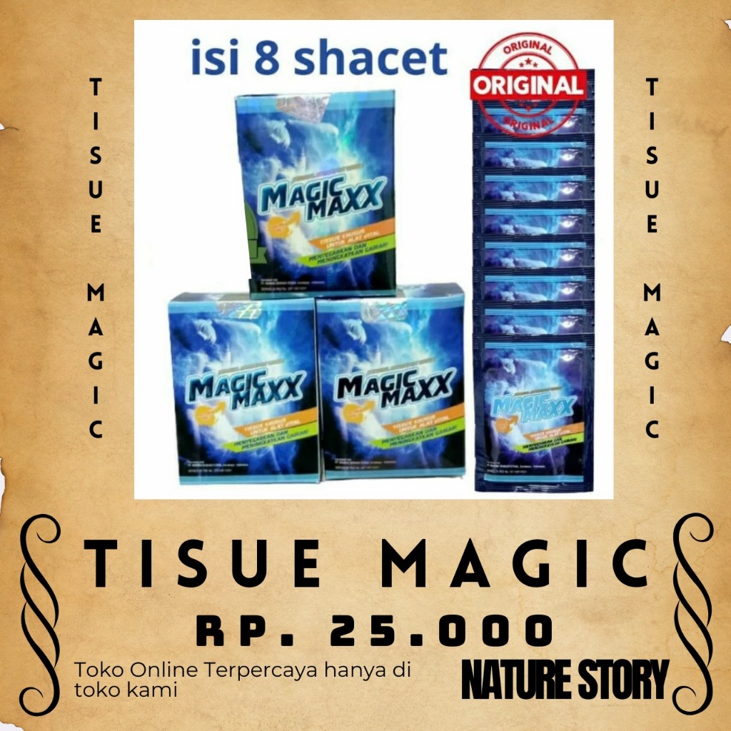 Tisu Magic Max 1 Box Isi 8 Saset Tisu Magic Maxx 100% Original