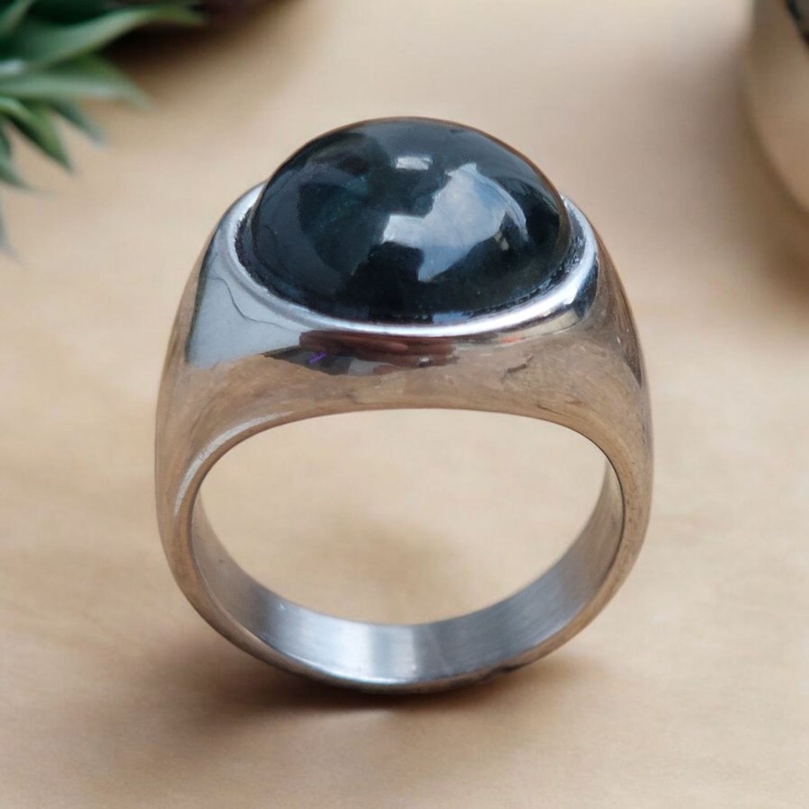 Batu Permata Giok Hitam Asli Natural Black Jade Jadeite Type A Gems Original Garansi