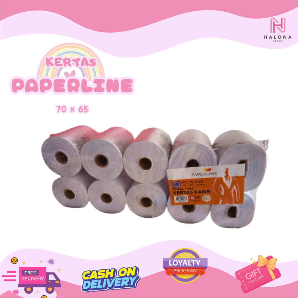

KERTAS STRUK THERMAL PAPER ROLL 75x65x18MM TERMAL EDC Paper Line
