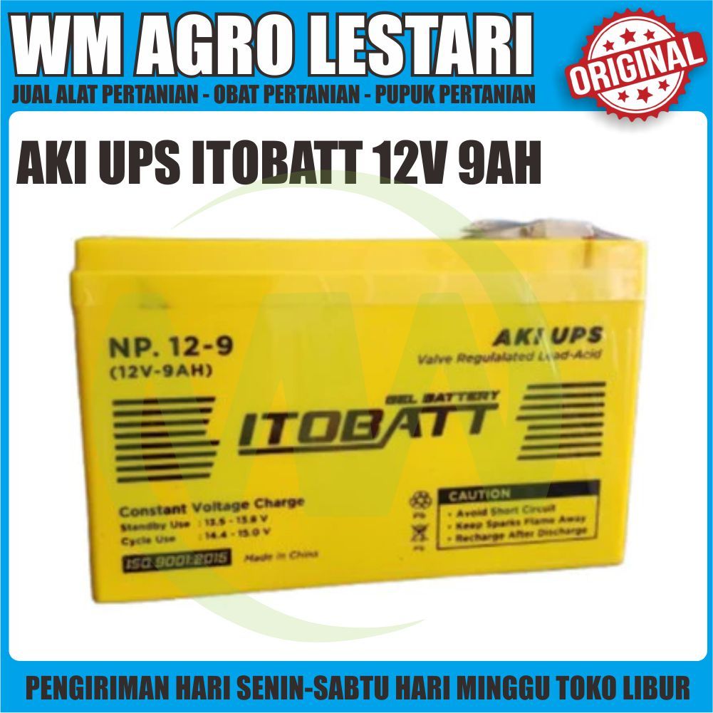 Aki Kering Tangki Elektrik 12V/9AH UPS dan Stabilizer Aki Selis NP.12-9 Resmi Dari Itobatt Bergarans