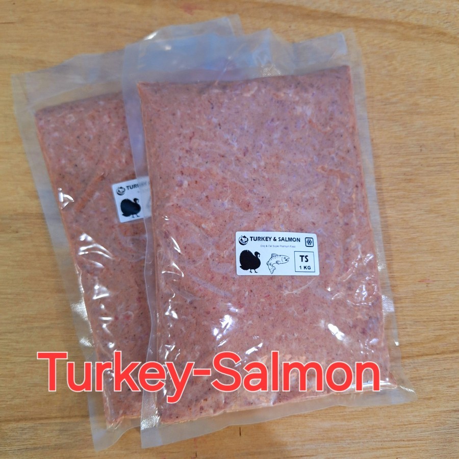 Turkey & Salmon / Kalkun + Ikan Salmon – Dog Cat Raw Food Makanan Anjing Kucing