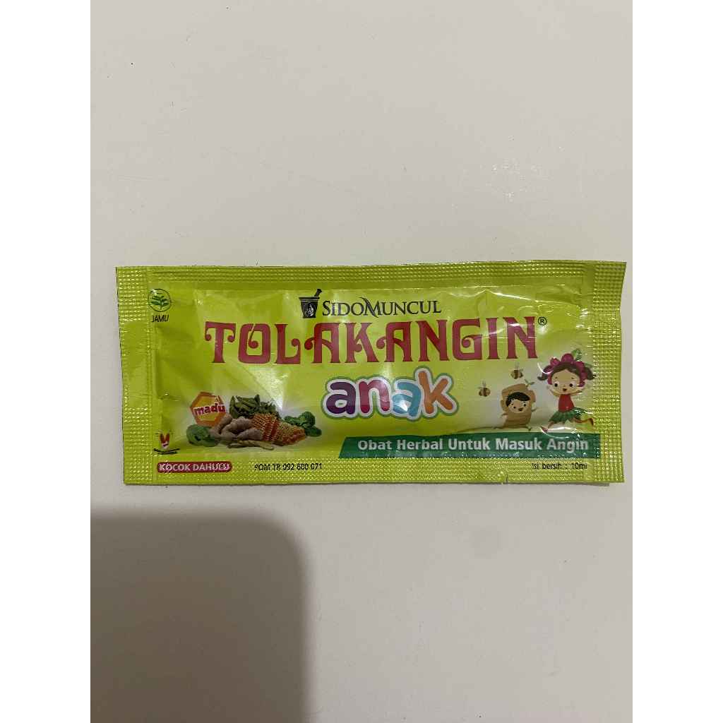 

Tolak Angin anak sachet reda masuk angin