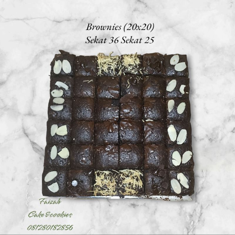

Brownies fudgy panggang sekat 20x20