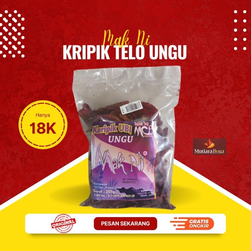 

Kripik Telo Ungu (Ubi Ungu) cap Mak ni 205 gram
