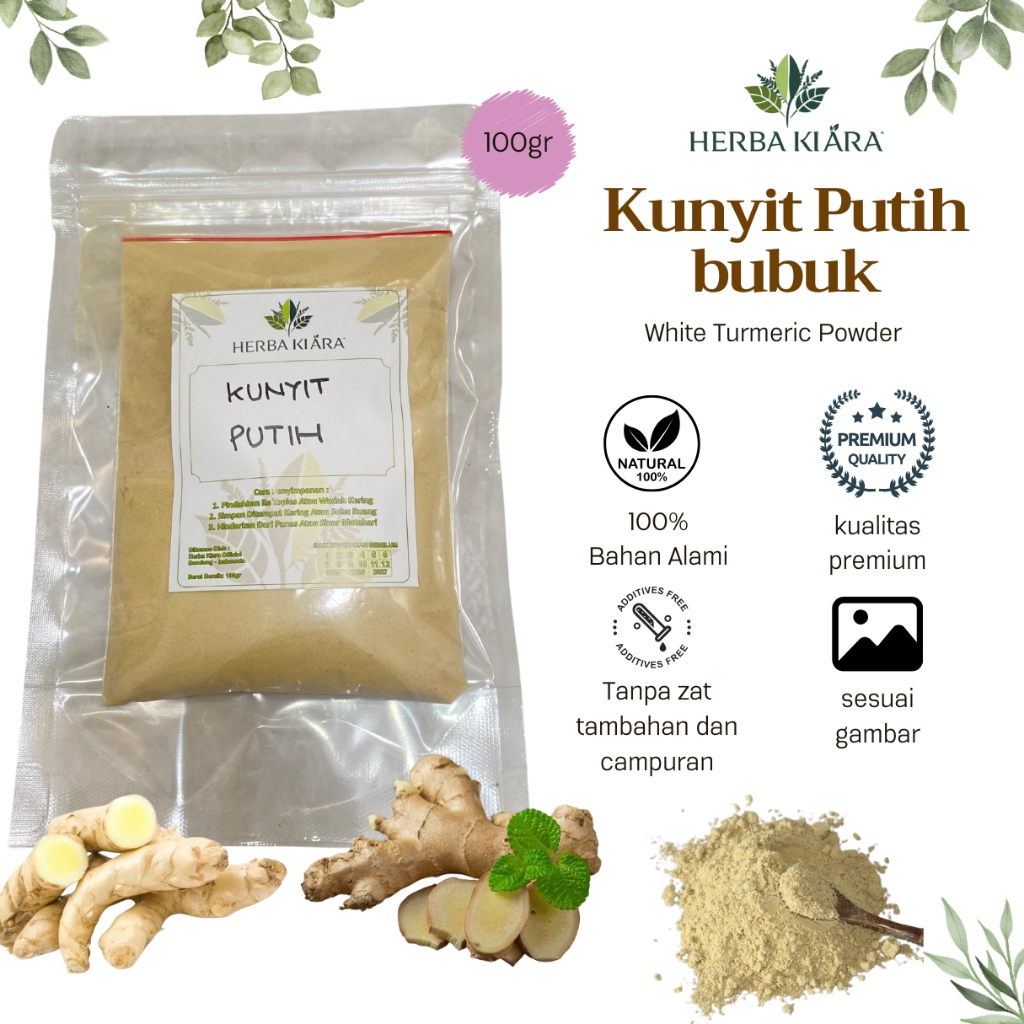 

Kunyit putih bubuk asli 100gram/ ground white curcuma / rempah / 100% alami original JSR Premium