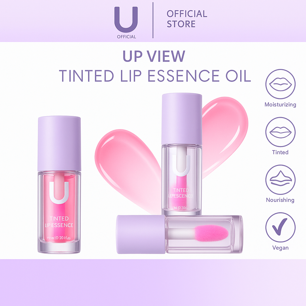 Up View Tinted Essence Oil Serum Bibir lip balm Upview Melembabkan berubah warna natural masker