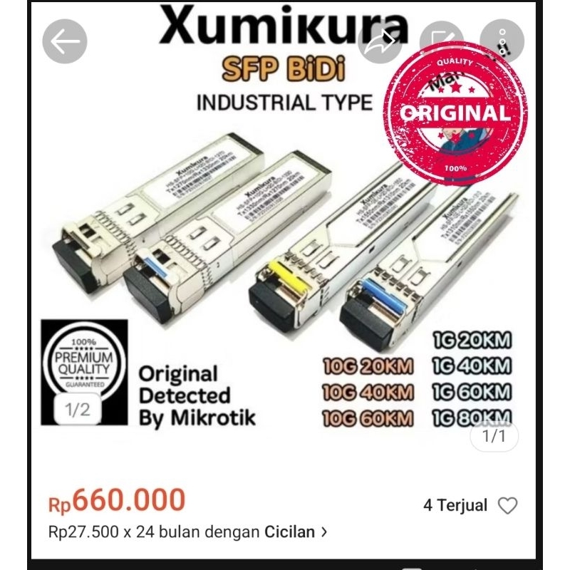 XUMIKIRA SFP Bidi 10G 20KM