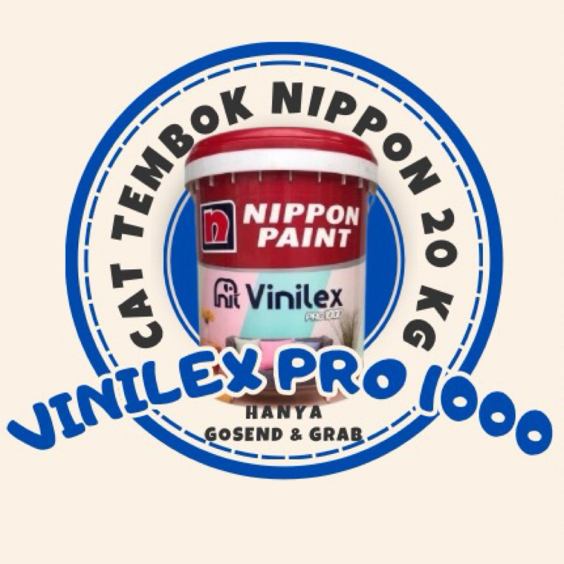 NIPPON PAINT 1 PAIL VINILEX PRO 20 KG 9102 WHITE HANYA PUTIH / KHUSUS GRAB / GOJEK CAT TEMBOK