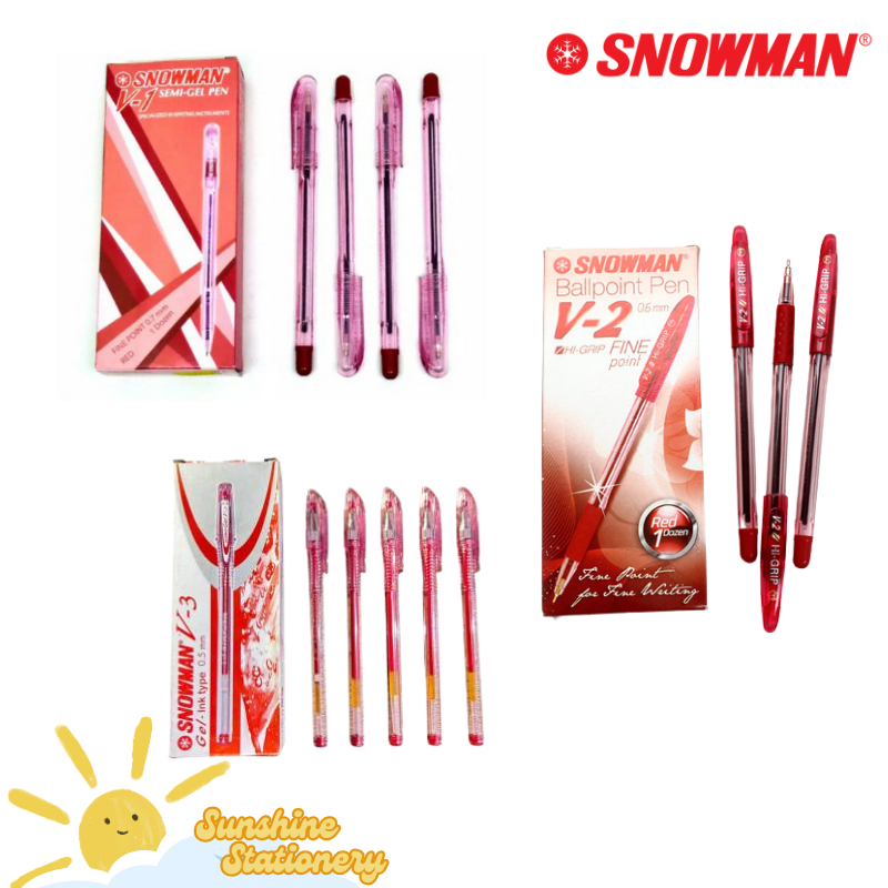 

[PCS] SNOWMAN Pen Pulpen Merah V1 / V2 / V3 / V5 / V6