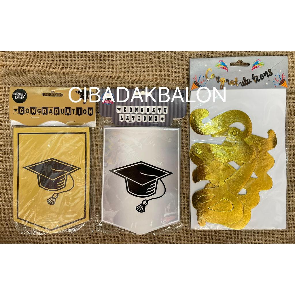 Banner Graduation Congratulations Congraduation / Banner Wisuda Kelulusan