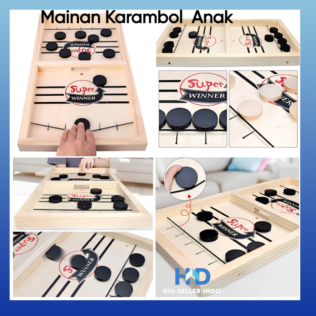 BS Mainan Karambol Mainan Anak Play Chess War Papan Karambol Board game 10 Pin Game Seru Permainan H