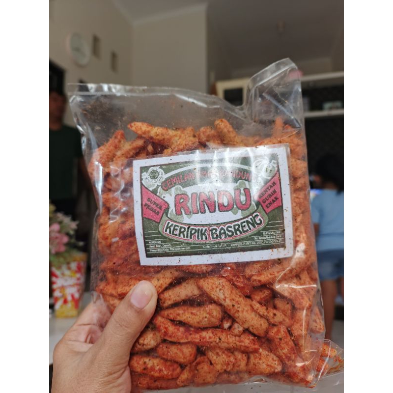 

Basreng RINDU stik pedas 500gr/basreng daun jeruk/cemilan/makanan ringan