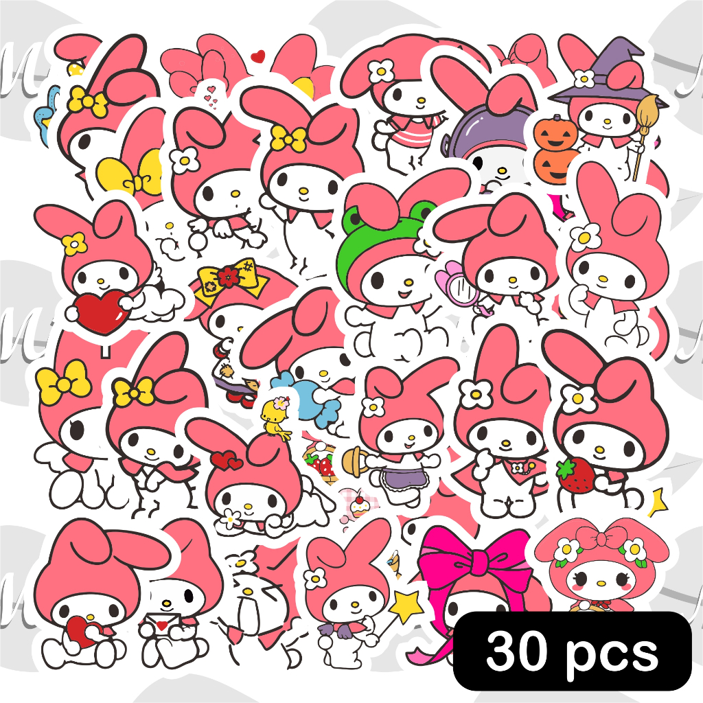 

(30 pcs) Stiker My Melody | Sticker Pack Kartun Vinyl Tumbler Laptop Sanrio lucu Anti Air Helm HP