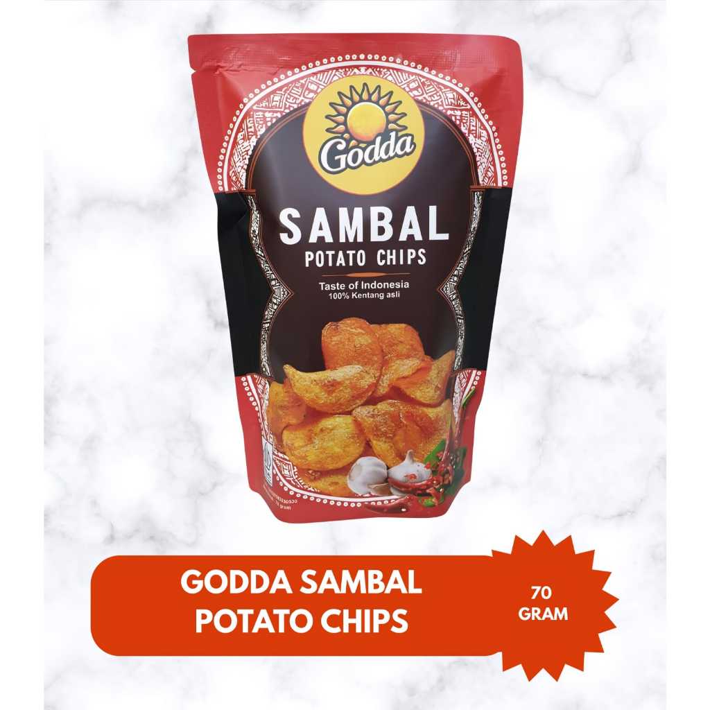 

Keripik Kentang Godda Sambal Potato Chips 70 gr