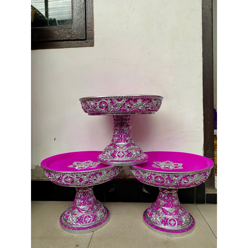 Dulang nare size 30cm ungu silver