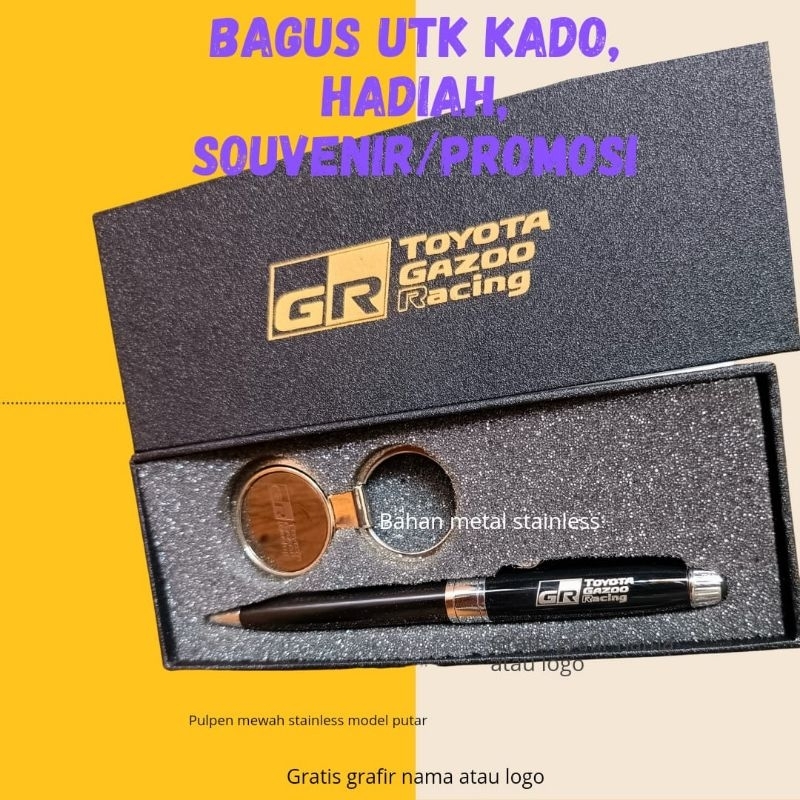 

pulpen dan ganci giftset hampers mewah exclusive gratis grafir nama atau logo cocok buat kado souvenir promosi