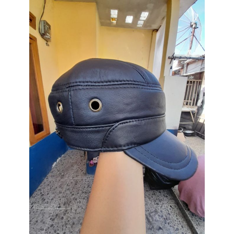 topi kulit komando asli kulit Garut