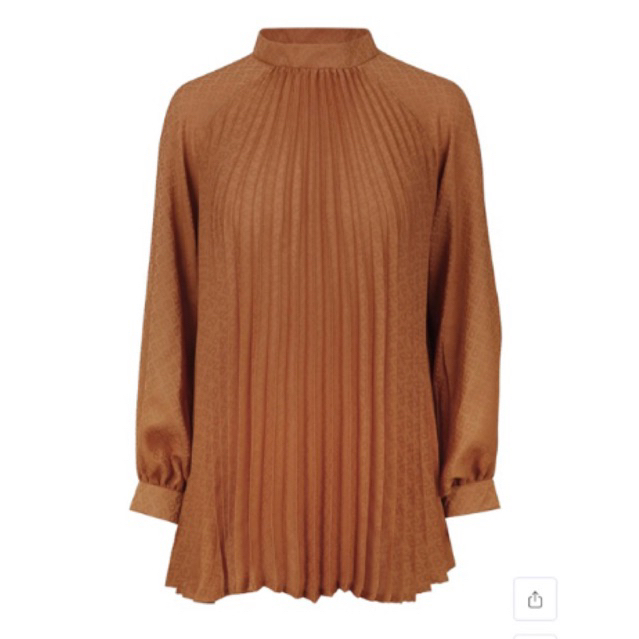 Buttonscarves Monogram Satin Blouse - Binding Brown size M