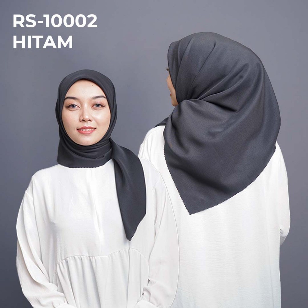 HIjab Voal Premium  Lasercut QQ Scarf Kerudung Polos Jilbab Segi Empat Hijab Daily HITAM