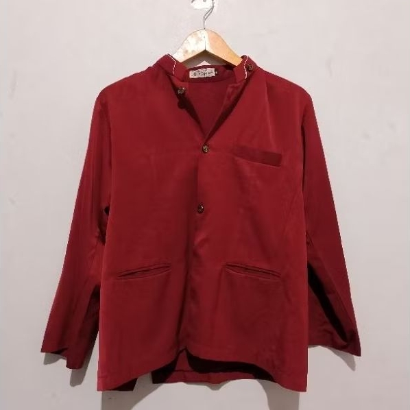 Koko Pria Lengan Panjang Merah Al Fayed 15 M-L Second original Preloved
