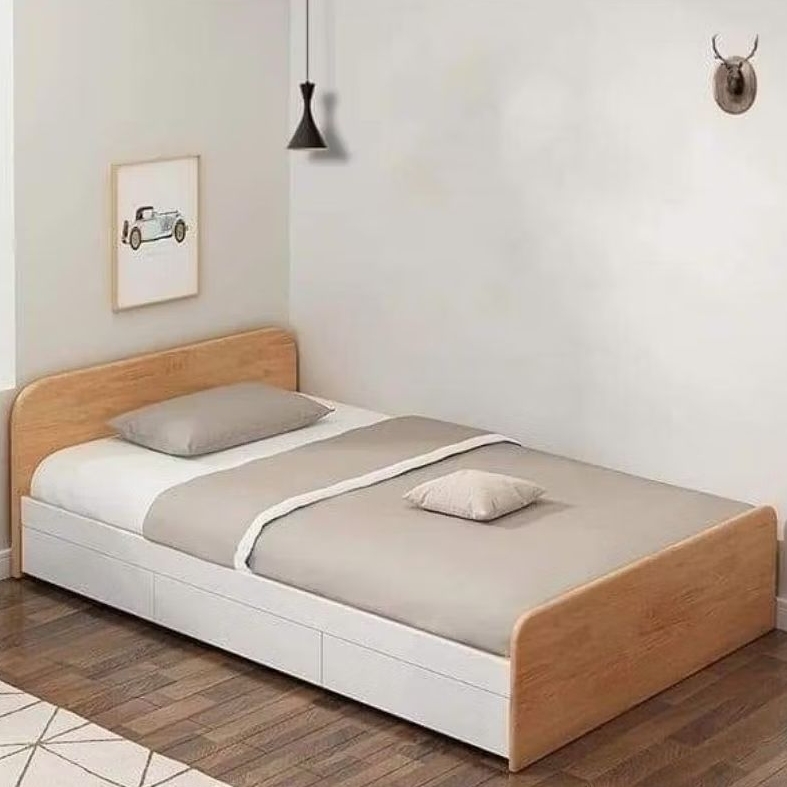 Ranjang kayu asli minimalis / tempat tidur kayu modern