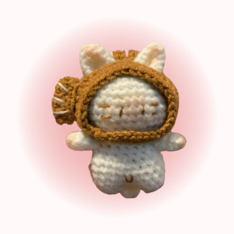 Taiyaki Cat Crochet Keychain