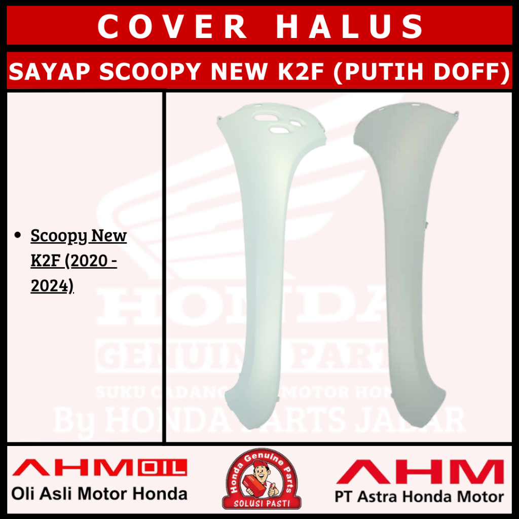 Cover Sayap Kanan/Kiri Scoopy New 2020 - 2024 K2F (Putih Doff) 64201K2FN00ZQ 64202K2FN00ZQ