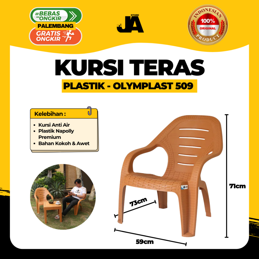 Kursi Santai Olymplast 509 Rotan / Kursi Teras Ruang Tamu Rumah Murah Berkualitas Palembang